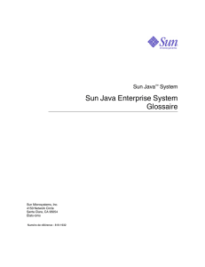 Glossaire pour Sun Java Enterprise System
