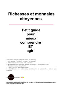 Richesses et monnaies citoyennes