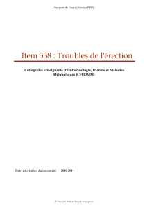 Item 338 : Troubles de l`érection