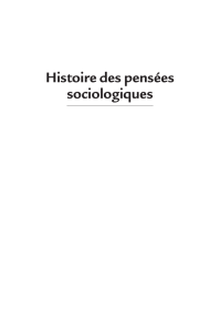 Histoire des pensées sociologiques