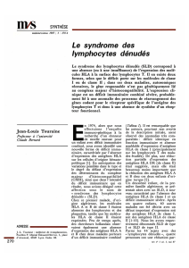 Le syndrome des lymphocytes dénudés - iPubli