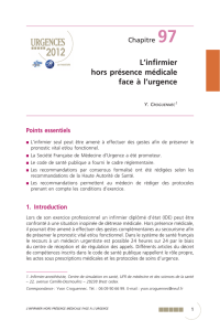 L`infirmier hors présence médicale face à l`urgence