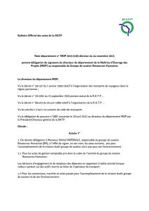 Bulletin Officiel des actes de la RATP Note département n° MOP