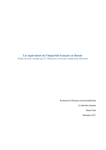 Les équivalents de l`imparfait français en finnois - JyX