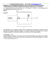 Exercice III Détermination du rapport e/m pour l`électron (5 points)