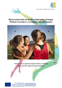éducation pour un sport fondé sur l`éthique pistes d`action à l