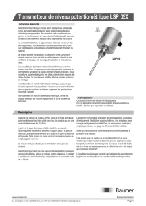 Transmetteur de niveau potentiométrique LSP 05X