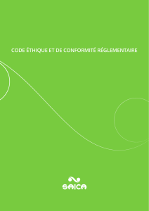 Code éthique et de Conformité réglementaire