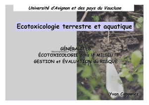 Ecotoxicologie terrestre et aquatique