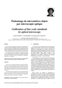 Étalonnage de micromètres objets par microscopie optique