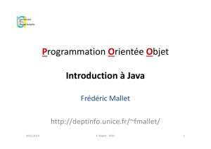 Programmation Orientée Objet Introduction à Java
