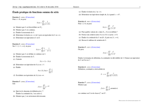 Étude pratique de fonctions somme de série