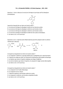 Question 1. Voici ci-dessous la structure chimique du principe actif