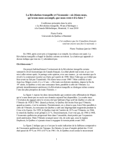 La Révolution tranquille et l`économie : où étions