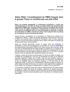 Aides d`Etat: L`investissement du FMEA français dans le