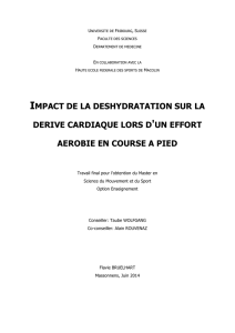 IMPACT DE LA DESHYDRATATION SUR LA DERIVE CARDIAQUE