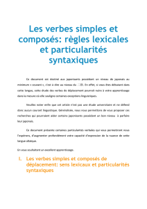 Les verbes simples et composés: règles lexicales et