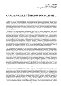 Karl MARX, le ténia du socialisme
