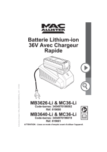 Batterie Lithium-ion 36V Avec Chargeur Rapide
