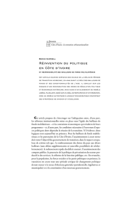 Réinvention du politique en Côte d`Ivoire : Et