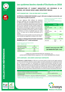 Les systèmes bovins viande d`Occitanie en 2016