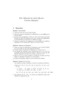 D34: Méthodes de calcul efficaces Courbes elliptiques