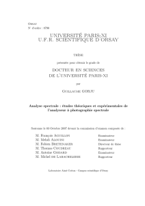 Analyse spectrale - Laboratoire Aimé Cotton - Université Paris-Sud