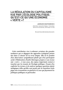 LA RÉGULATION DU CAPITALISME VUE PAR L`ÉCOLOGIE