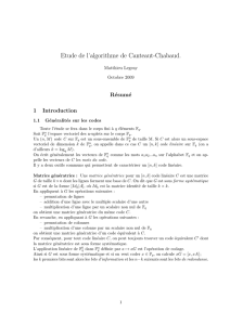 Etude de l`algorithme de Canteaut