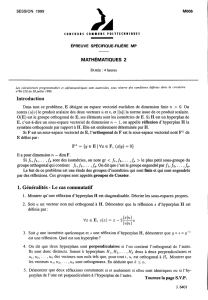 Mathematiques 2 - 1999 - Classe Prepa MP