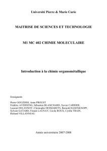 MAITRISE DE SCIENCES ET TECHNOLOGIE M1 MC 402 CHIMIE