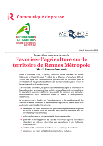 Favoriser l`agriculture sur le territoire de Rennes Métropole