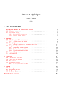 Structures algébriques - Page personnelle de Mickaël Péchaud