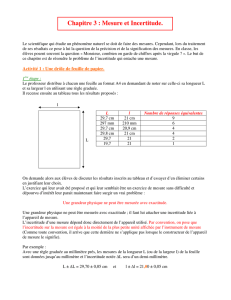 Chapitre 3 : Mesure et Incertitude.