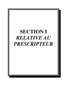 section i relative au prescripteur