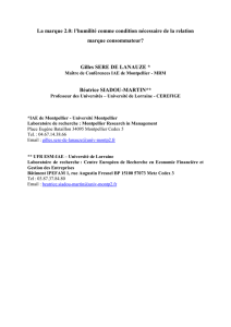 La marque 2.0: l`humilité comme condition nécessaire de la relation