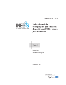 Indications de la tomographie par émission de positrons (TEP