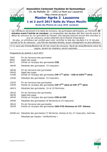 horaires Master 2A Lausanne