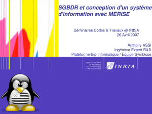 SGBDR et conception d`un système d`information avec MERISE
