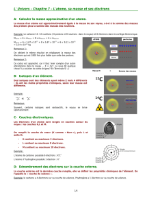 L` Univers – Chapitre 7 – L`atome, sa masse et ses