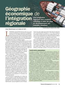 Géographie économique de l`intégration régionale