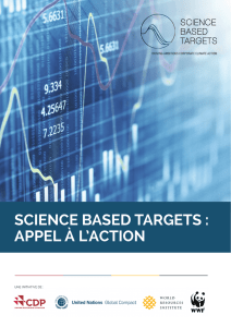 science based targets : appel à l`action