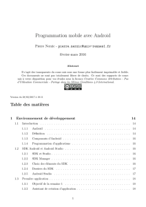 Programmation mobile avec Android