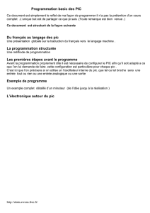Programmation basic des PIC Du français au langage