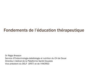 Fondements de l`éducation thérapeutique