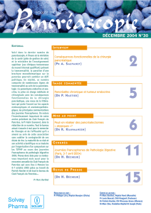 Dernière parution du bulletin Pancréascopie