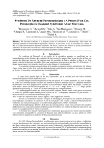 Syndrome De Raynaud Paraneoplasique : A Propos