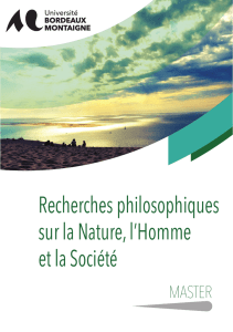 Recherches philosophiques sur la Nature, l`Homme et la Société