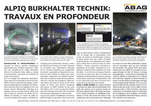 TRAVAUX EN PROFONDEUR - Alpiq Burkhalter Technik AG