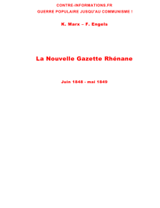 La Nouvelle Gazette Rhénane - Les oeuvres de Karl Marx et de